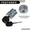 Silver reinforced ignition lock cylinder with black key fob and keys for toyota hilux 2005-2015