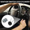Gray ignition lock cylinder with two matching keys for toyota hilux 2005-2015 shown in circular inset on white background