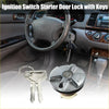 Chrome finished ignition lock cylinder with keys metal silver tone black fits toyota 4wd ute offroad use