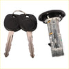 Black plastic key fob keys with silver blades and matching black ignition lock cylinder for gm silverado tahoe 2001-2006