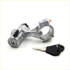 Silver metal motorcycle handlebar lock with black key and javis branding for datsun nissan pathfinder ignition switch