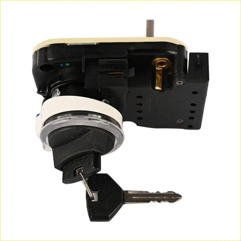 Black plastic ignition lock switch with white collar gold keyway and black hex key for Dodge Viper RAM Durango 1998–2000