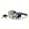 Silver metal ignition lock switch with black key and wiring for mazda bravo b2000 b2200 b2600 shown from back side