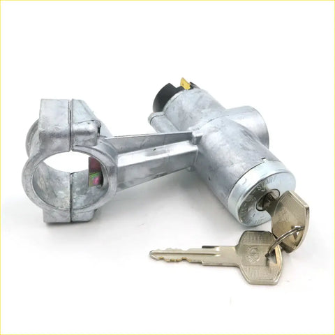 Silver metal ignition starter lock switch with key and bracket for datsun nissan 610 710 b210 f10 1973-1978