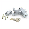 Silver-colored ignition starter lock switch with key and mounting hardware for datsun nissan 610 710 b210 f10 1973-1978