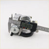 Silver metal ignition steering lock with cylindrical keyhole and markings measured 34.29mm for 95-99 nissan sentra