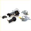 Silver and black ignition steering switch assembly with key wiring harnesses and brackets for mazda mx-6 1982-1992