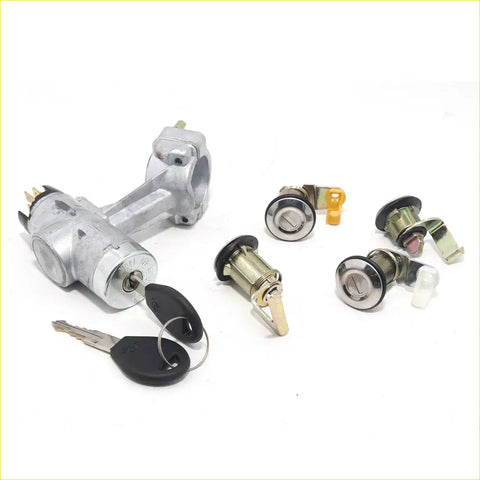 Silver metal ignition switch assembly with keys and door lock parts for nissan pulsar langley n12 1982-1986