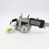 Silver metal ignition switch with keyhole and wiring for nissan sentra b13 1990-1994 shown with digital caliper measurements