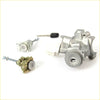 Silver metal ignition switch door lock assembly with black key and brass parts for toyota hilux 2005-2015 back view