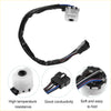 White plastic ignition switch connector with black wiring and multicolored harness for 1979-1981 toyota pickup