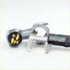 Silver metal bicycle handlebar grip with gold internal parts measured by caliper for ignition switch lock key fairlady s30