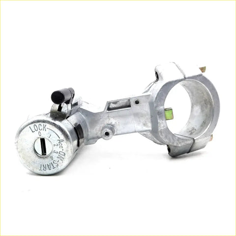 Silver metal ignition switch lock with circular keyhole and labeled positions for nissan sunny sentra 85-90