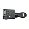 Black plastic ignition switch node module key fob with rectangular body and integrated key blade for dodge