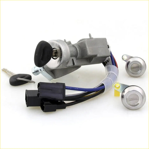 Silver ignition switch assembly with black key and wiring harness for mazda bongo friendee 1996-2005
