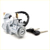 Silver ignition switch steering lock for mitsubishi triton l200 1987-1994 with black key fob and coiled cable