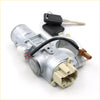 Silver metal ignition switch steering lock with black key fob and keys for nissan maxima sedan 2000-2008