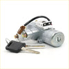 Silver ignition switch steering lock for Nissan Terrano Regulus JLUR50 with black key and matching keys nearby