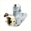 Silver metal ignition switch with beige connector and brown plug for nissan bluebird u14 2wd steering lock keys back view