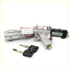 Silver metal ignition switch with steering lock for nissan altima l31 qr25de with black key fobs and red wiring back view