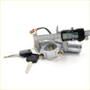 Silver metal ignition switch with black keys and steering lock for nissan maxima a33b gxe se shown with caliper measurement