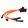Ignition wire set for Nissan Datsun 620 J13 engine with orange spark plug wires and black rubber connectors