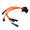 Set of six bright orange ignition wires with black rubber boots for nissan datsun 620 j13 engine 1972-1979