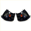 Black plastic corner turn signal light assemblies with orange lens inserts for toyota hilux ln166 d4d 1997-2005