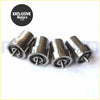 Four metallic diesel fuel injectors with polished chrome finish and engraved markings for mitsubishi shogun