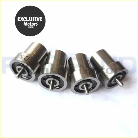 Four polished chrome diesel fuel injectors with engraved markings for mitsubishi shogun injector nozzle set