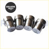 Four metallic chrome diesel fuel injectors with engraved nop markings for toyota land cruiser bundera prado j9 hardtop