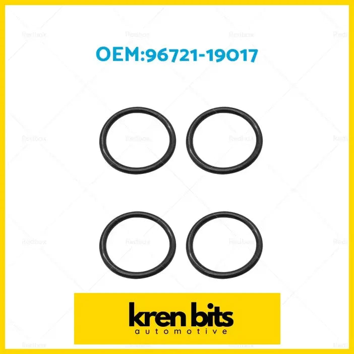 Set of four black rubber o-rings oem 96721-19017 injector washer seal for toyota hilux kun26 hiace land cruiser