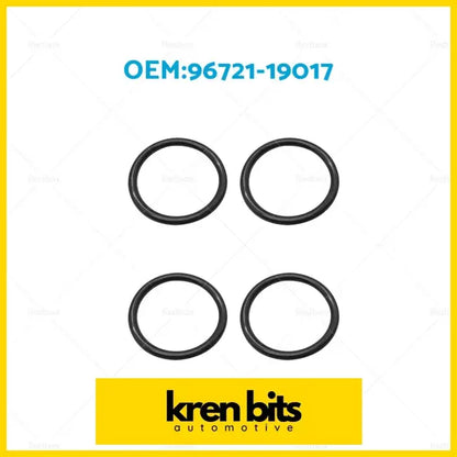 Set of four black rubber o-rings oem 96721-19017 injector washer seal for toyota hilux kun26 hiace land cruiser