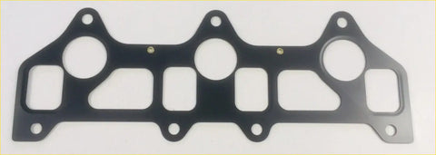 Black rubber intake manifold gasket with three circular openings and multiple holes for ford ranger and mazda bt-50