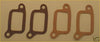 Four brown rubber inlet manifold gaskets with rounded corners and two mounting holes for Canter Delica Pajero Shogun L200 2.8 TD