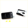 Black plastic inner door handle with metallic bracket for Toyota Hilux RN30 RN36 RN40 LN30 LN40 1978-1983 showing back side