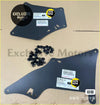 Black matte plastic inner guard lining for toyota fj cruiser prado lc150 with mounting holes and fasteners shown from back