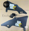 Black metal inner guard lining plates for toyota fj cruiser with cutout designs and white ae lettering