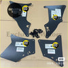Black metal side panels with molded edges and cutouts showing 100% new stickers for toyota fj cruiser inner guard linings