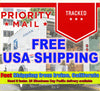 White usps priority mail delivery truck with blue logo and red stars shown with inner tie rod end for chevy silverado and gmc sierra