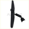 Black plastic inside rear view mirror for jeep wrangler with adjustable arm and mounting bracket shown from back side