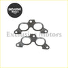 Black rubber intake and exhaust manifold gasket set with two pieces and four circular openings for toyota 3sge 1989+