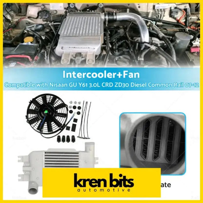 Intercooler + Fan For Nisaan GU Y61 3.0L CRD ZD30 Diesel Common Rail - Air & Fuel Delivery>Turbos Parts