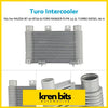 Silver metallic turbo intercooler with ribbed rectangular design and brackets for mazda bt-50 and ford ranger pj pk