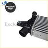 Black and silver intercooler for holden colorado with ribbed aluminum core and plastic mounting brackets