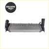 Silver aluminum intercooler with black plastic end caps and mounts for nissan navara d23 yd25 2017-2019