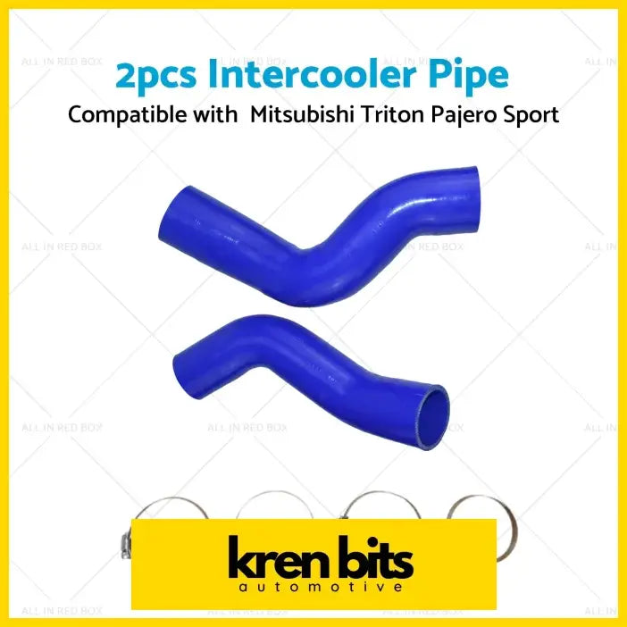 Blue silicone intercooler hose pipes for mitsubishi triton pajero sport mq qf qe shown from the back side