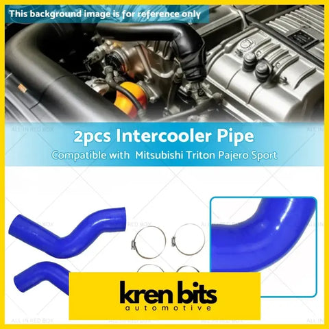 Blue silicone intercooler pipes with metal clamps compatible with mitsubishi triton and pajero sport models