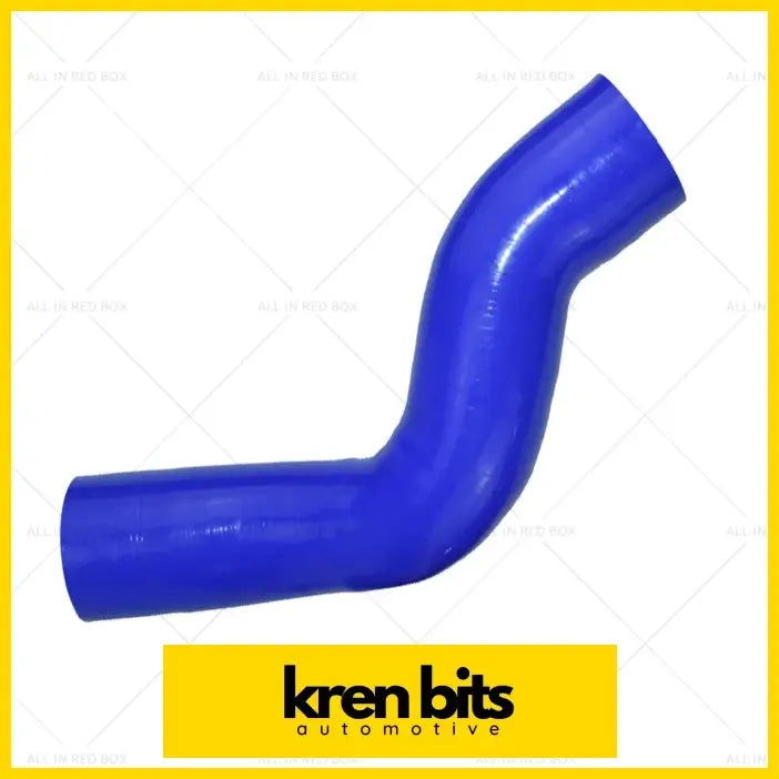 Bright blue silicone intercooler hose with smooth glossy finish and curved design for mitsubishi pajero sport triton