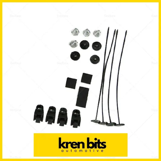 Black and silver metal automotive fasteners kit from kren bits for intercooler pipe hose kits on 03-07 nissan patrol gu td42 turbo